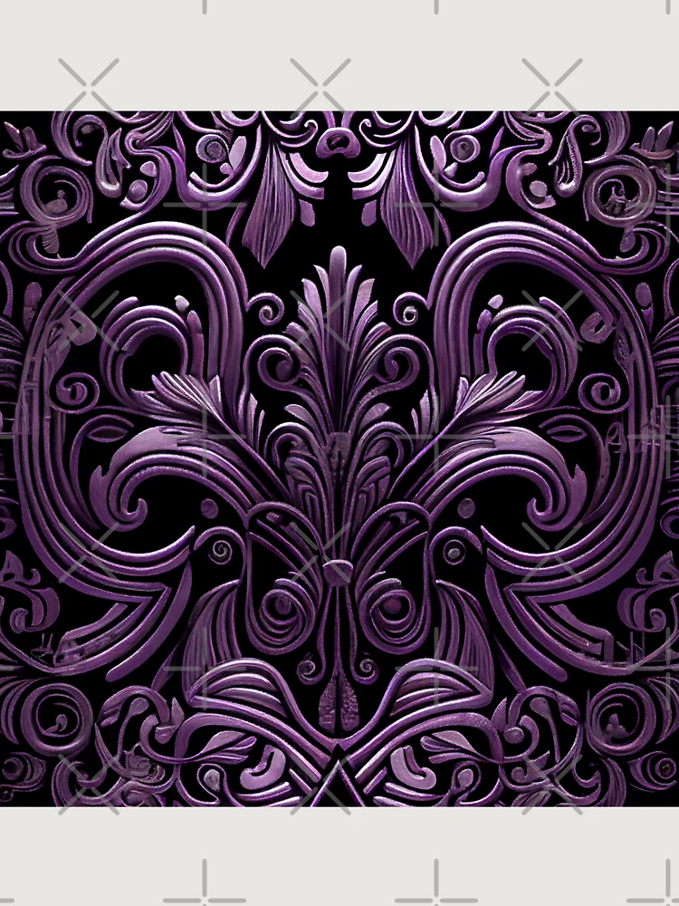 Thumbnail 6 von 6, Premium Oversized Pullover, Purple Rough Baroque Imagined Art Deco Pattern Digital Painting designt und verkauft von CodeAndColors.