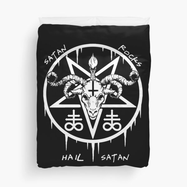 HAIL SATAN - SATAN ROCKS - FUNNY SATANIC OCCULT Duvet Cover