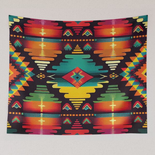 Item preview, Rainbow Southwestern Pattern Digital Painting designed and sold by CodeAndColors.