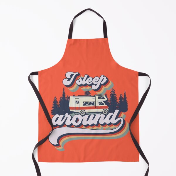 Item preview, Cute retro camping van typography, I sleep around camping short quote designed and sold by HomeCoquette.