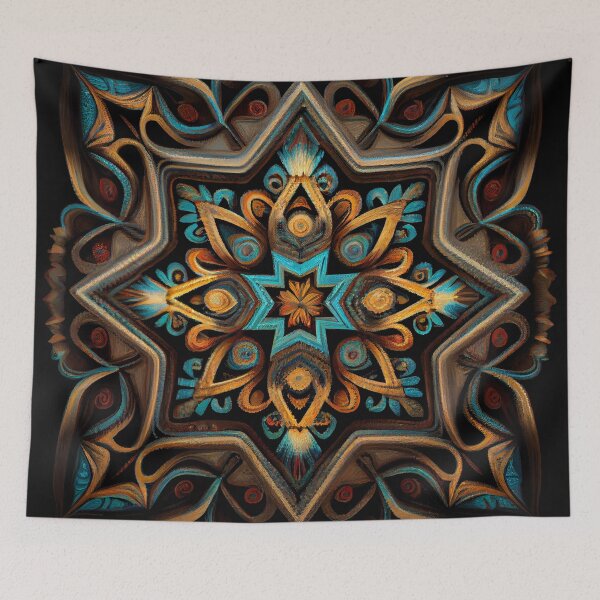 Item preview, Symmetrical Energetic Traditional Pattern Digital Painting designed and sold by CodeAndColors.