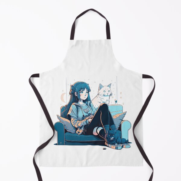 Item preview, Anime Cat Girl with Cats from Japan designed and sold by T-Shirt-Depot.