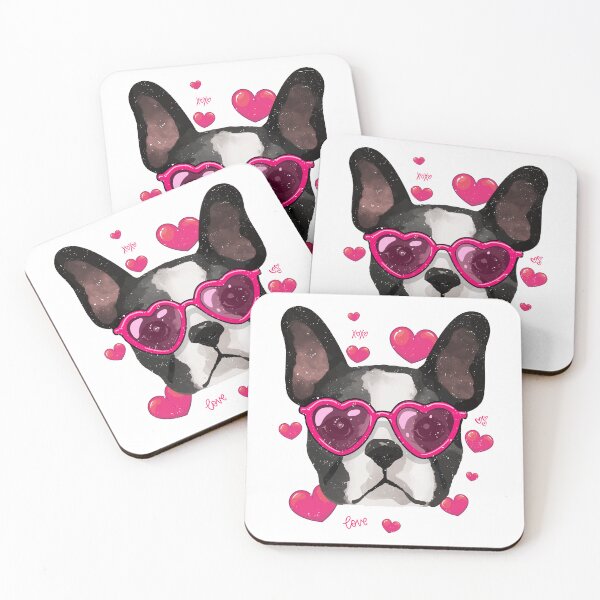 Item preview, Valentines Day Boston Terrier Heart Glasses Girls Bostie designed and sold by iliasjeff.