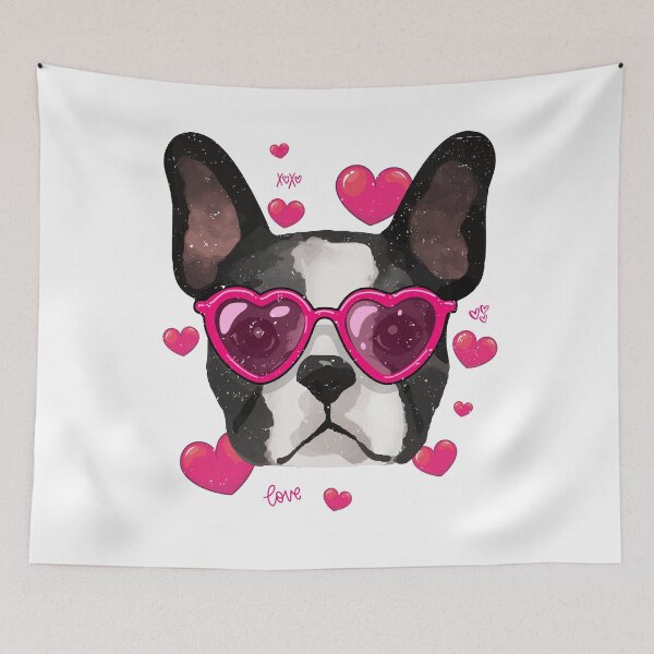 Item preview, Valentines Day Boston Terrier Heart Glasses Girls Bostie designed and sold by iliasjeff.