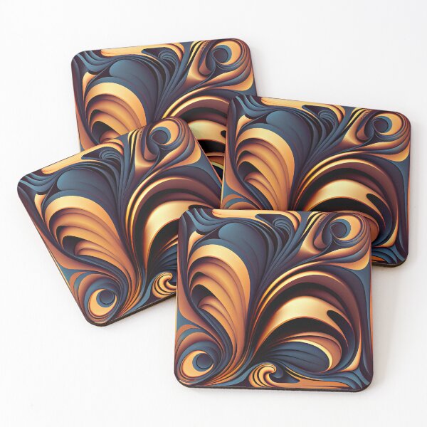 Item preview, Crafty Dynamic Fluid Art Deco Pattern Digital Painting designed and sold by CodeAndColors.