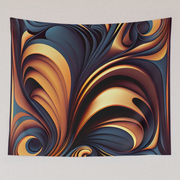 Item preview, Crafty Dynamic Fluid Art Deco Pattern Digital Painting designed and sold by CodeAndColors.