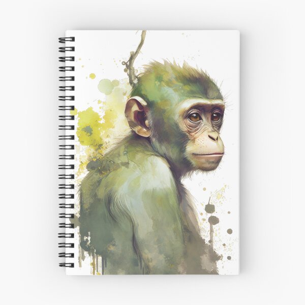 Item preview, Portrait of an adorable and beautiful monkey watercolor designed and sold by Kawaii-Bappa.