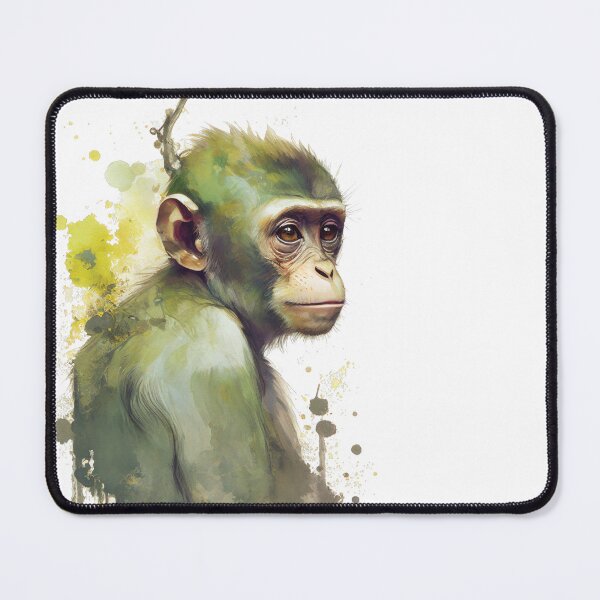 Item preview, Portrait of an adorable and beautiful monkey watercolor designed and sold by Kawaii-Bappa.