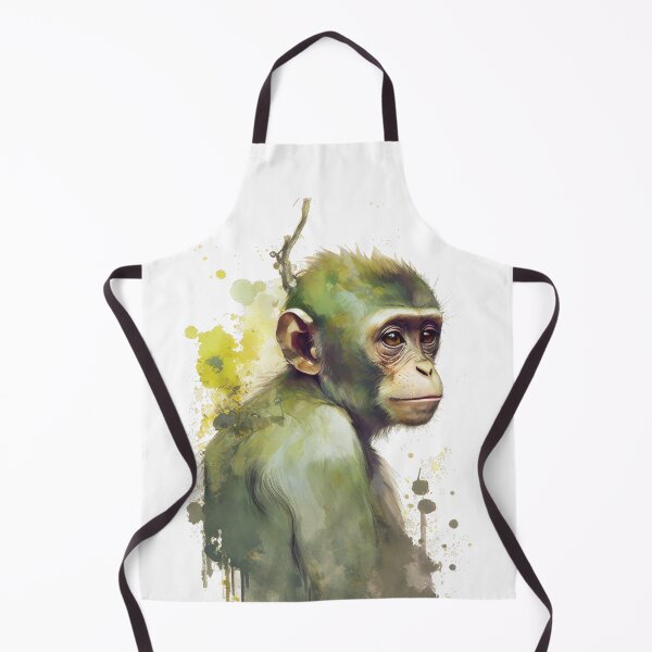 Item preview, Portrait of an adorable and beautiful monkey watercolor designed and sold by Kawaii-Bappa.