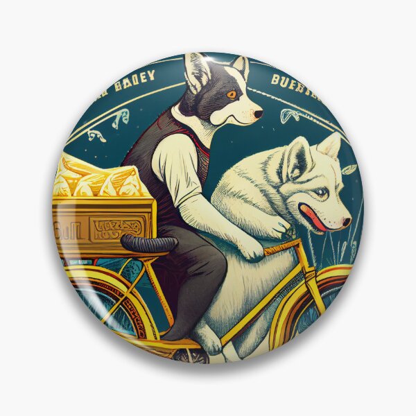Item preview, Butter and Husky A Sweet Unexpected Tandem Digital Painting designed and sold by CodeAndColors.