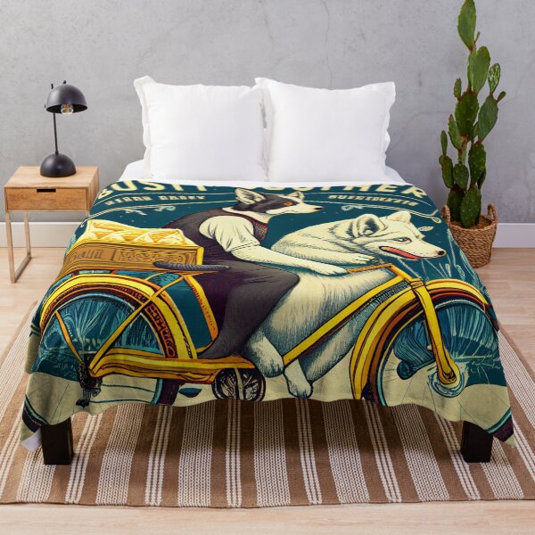 Item preview, Butter and Husky A Sweet Unexpected Tandem Digital Painting designed and sold by CodeAndColors.