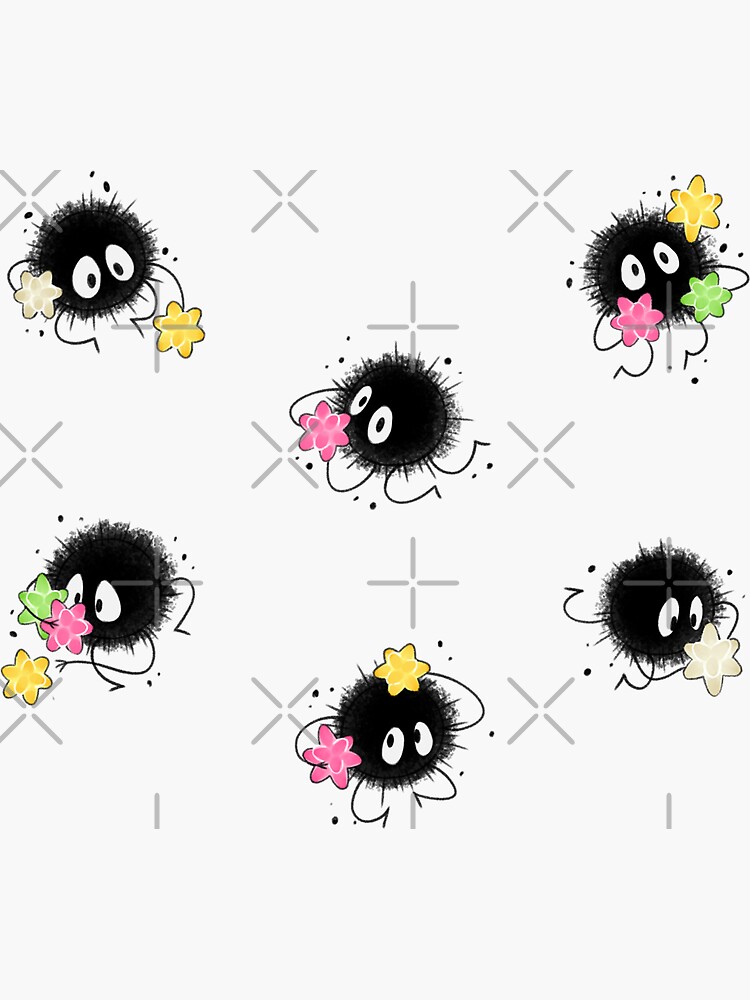 Imagen 3 de 3, Pegatina con la obra Lindos espíritus de hollín, diseñada y vendida por MLolotte.