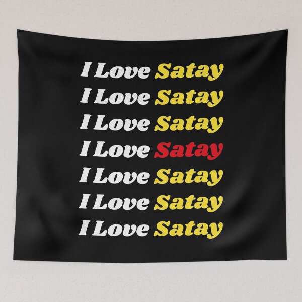 Item preview, 'I Love Satay' Indonesian Traditional Food - Delicious Text Based Design designed and sold by Ridiculam Toga.