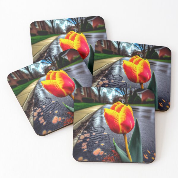 Item preview, Vibrant Tulip in the Driveway Digital Painting designed and sold by CodeAndColors.