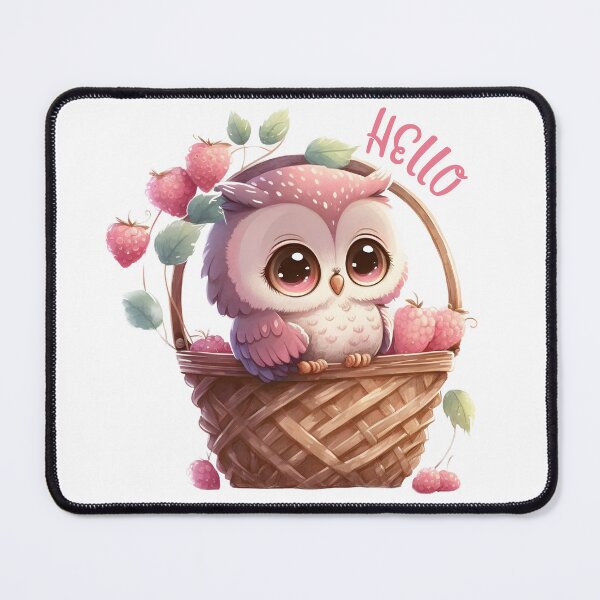 Item preview, Cute Baby Owl in a Basket - Say Hello designed and sold by CreativNode.