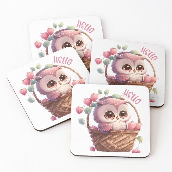 Item preview, Cute Baby Owl in a Basket - Say Hello designed and sold by CreativNode.