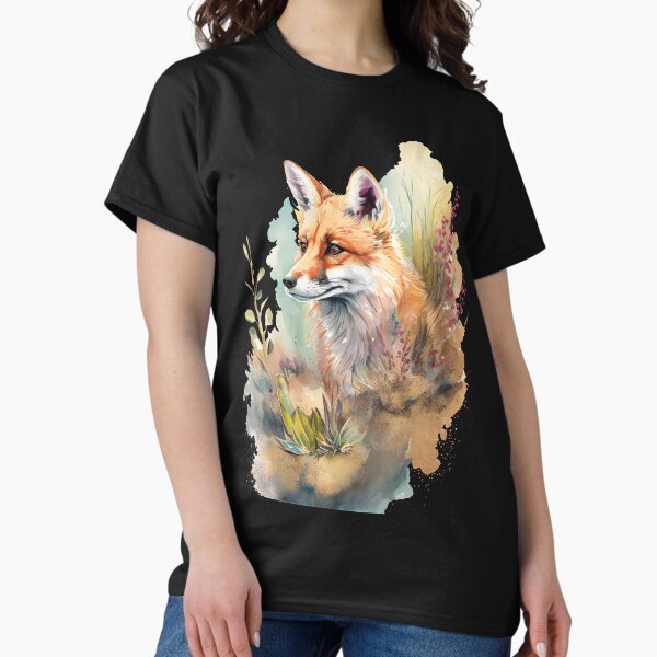 Item preview, Portrait of an adorable and beautiful Fox watercolor designed and sold by Kawaii-Bappa.