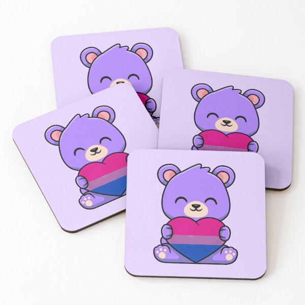 Item preview, Purple Teddy Bear with Bisexual Pride Flag Heart designed and sold by everything4eva.