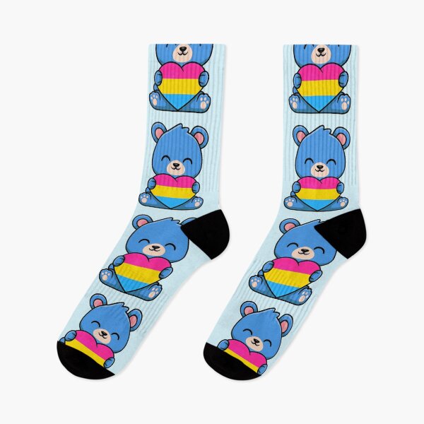 Item preview, Blue Teddy Bear with Pansexual Pride Flag Heart designed and sold by everything4eva.