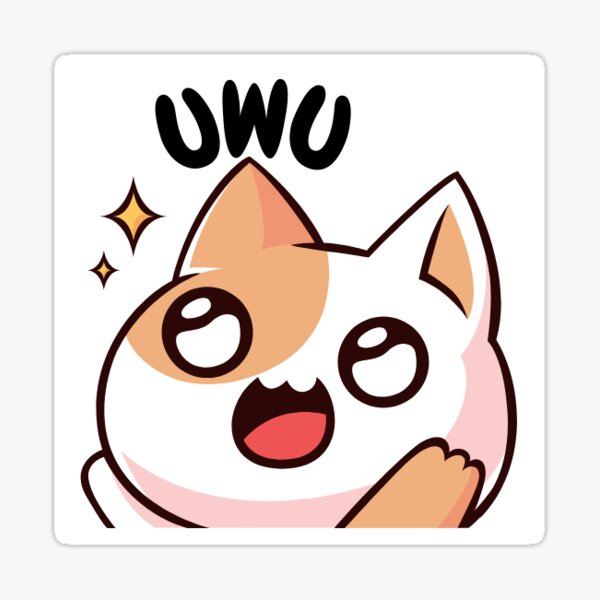 Uwu Cat Stickers Sticker for Sale by Rinomano