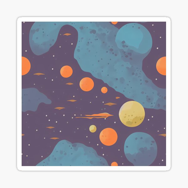 Celestial Stars, planets and Nebulas - Space Retro style Sticker