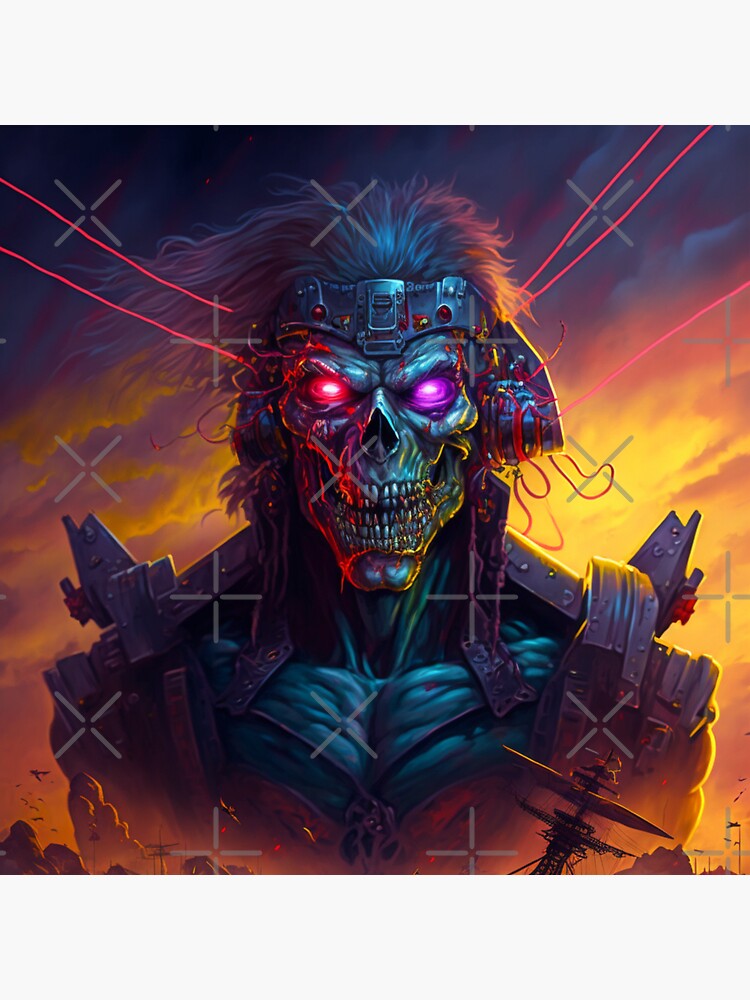 "Zombie Iron Maiden (version 4)" Sticker for Sale by DreamMeArt Redbubble