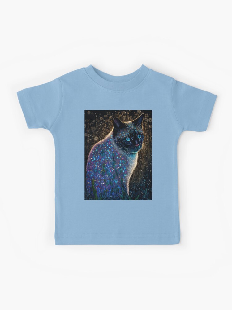 Plus Size Galaxy Cat Glitter Printed T-shirt And Pockets Capri