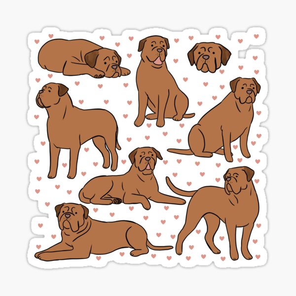 Item preview, Dogues de bordeaux cute illustration pattern  designed and sold by Yarafantasyart.