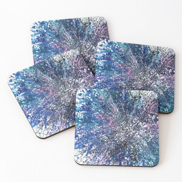 Item preview, The Spiritual Energy Within #497 Bold Unique Vibrant New Age 5D Original Hand-painted OOAK Abstract Painting Detail 3 In Amethyst Purple Sapphire Cobalt Blue Turquoise Teal Jewel Tones Square Tile designed and sold by Rainbow Artist Orlando L.