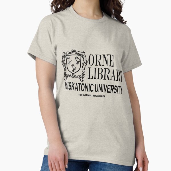 Vista previa del artículo con la obra «Biblioteca Orne - Universidad de Miskatonic», diseñado y vendido por Chaosium.