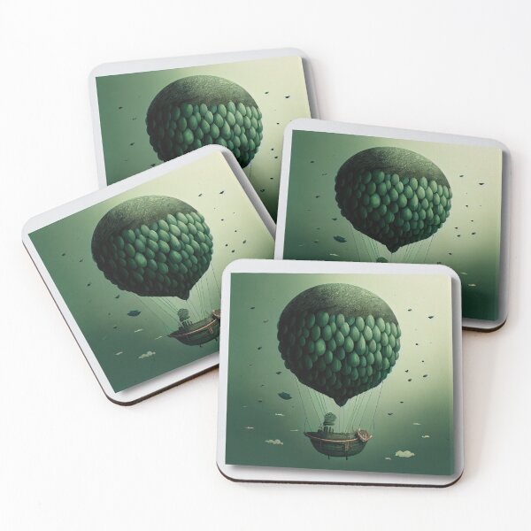 Item preview, Balloon in a Basket of Green Digital Painting designed and sold by CodeAndColors.