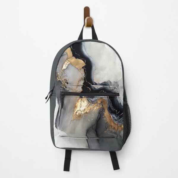 Item preview, Grey Gold Flake "Melodic Wave" - Abstract Contemporary Resin Art designed and sold by inkvestor.