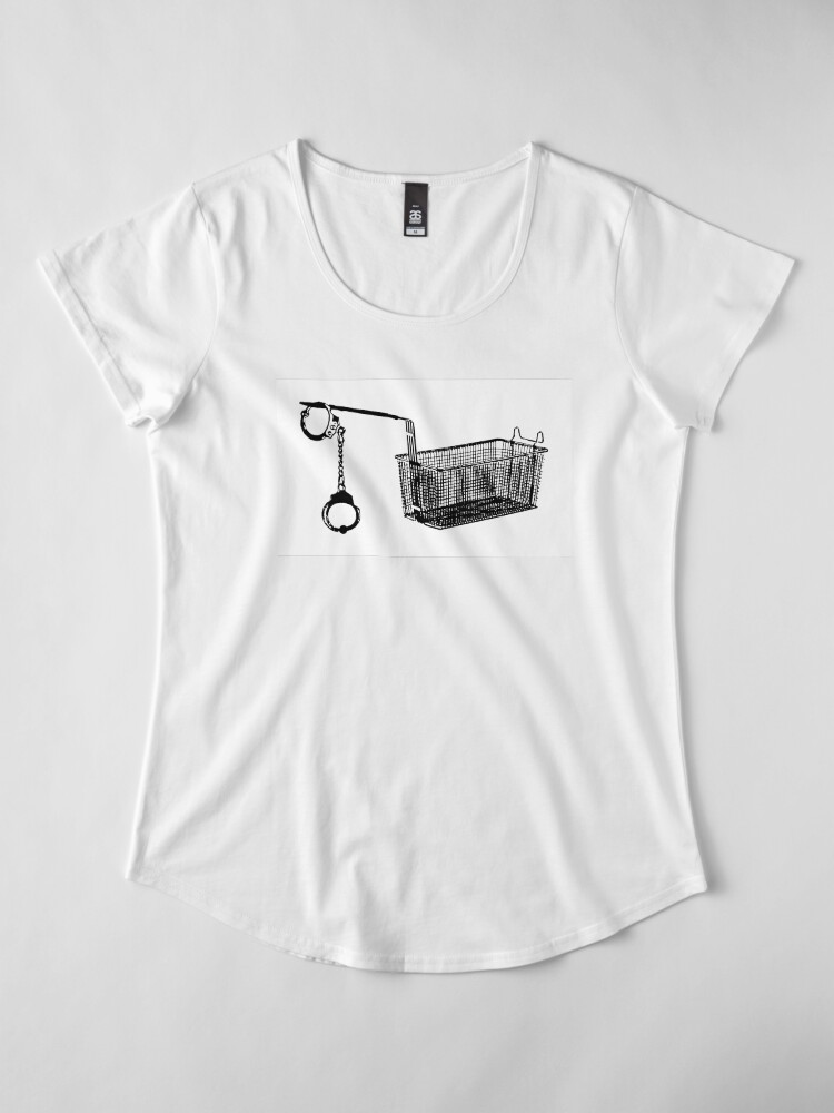 Alternate view of "Fry Slave" Premium Scoop T-Shirt
