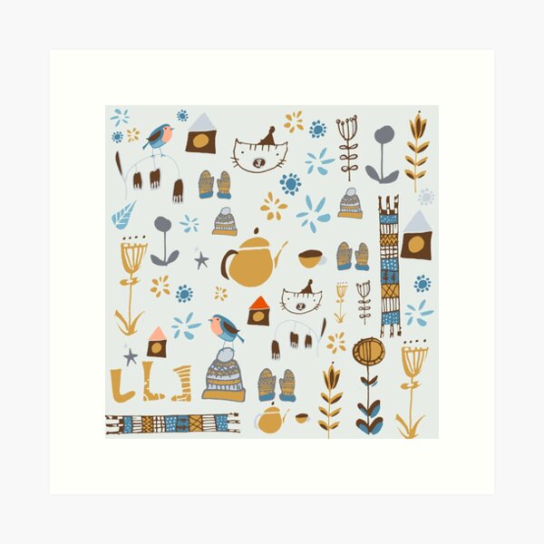 Item preview, hygge bird and cat beige designed and sold by susycosta.