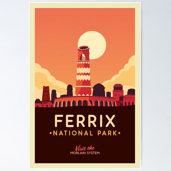 Vista previa del artículo con la obra «Afiche del Parque Nacional Ferrix», diseñado y vendido por magrodanny.