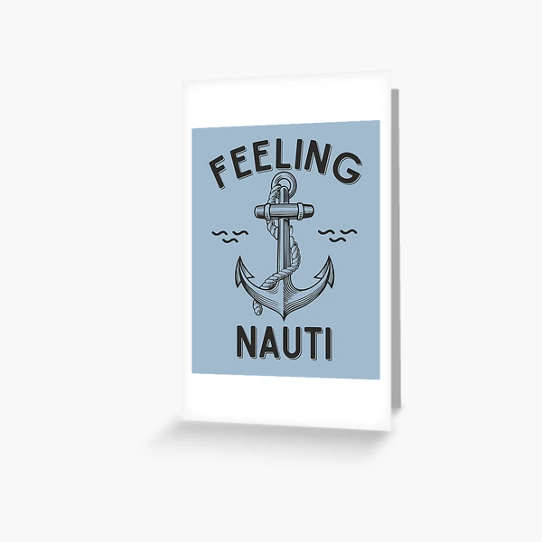 Feeling Nauti with Anchor - 17 oz Water Bottle Engraved Unique Funny  Birthday Gift Graduation Gifts for Men Women Boat Boating Boats Anchor  Summer (17oz Water, Navy) 