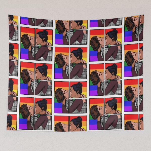 Item preview, Ellie and Dina - LGBTQ+ Flag - Comic Panel designed and sold by gaslight-n.