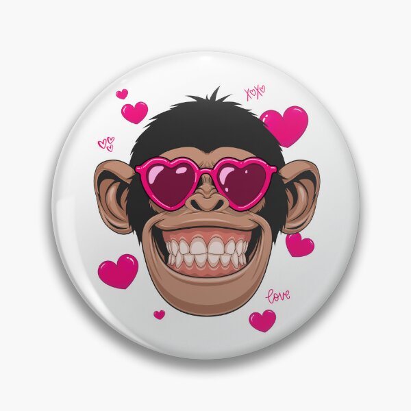 Item preview, Chimpanzee Valentines Day Heart Glasses Monkey designed and sold by iliasjeff.