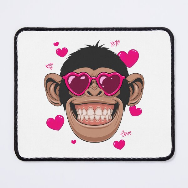 Item preview, Chimpanzee Valentines Day Heart Glasses Monkey designed and sold by iliasjeff.