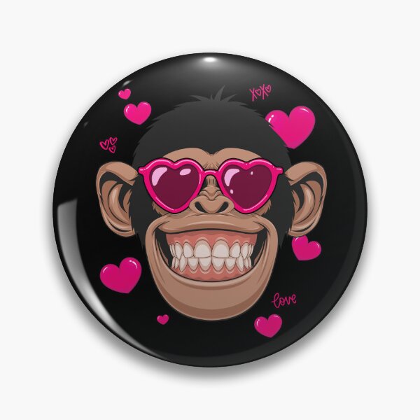 Item preview, Chimpanzee Valentine Heart Glasses Monkey Valentines Day designed and sold by iliasjeff.