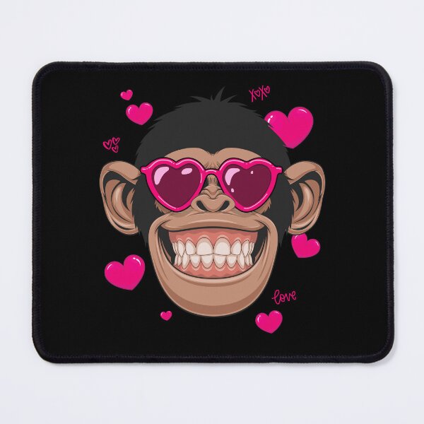 Item preview, Chimpanzee Valentine Heart Glasses Monkey Valentines Day designed and sold by iliasjeff.