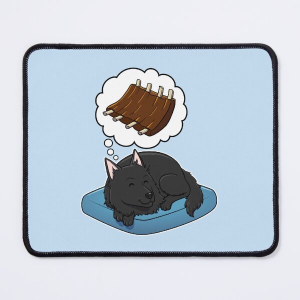 Item preview, Belgian Sheepdog dreaming about Barbecue Ribs designed and sold by DoggieDelights.