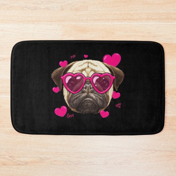 Item preview, Valentine Fawn Pug Gift For Women Heart Glasses designed and sold by iliasjeff.