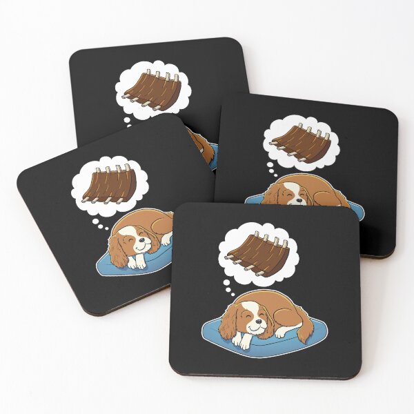 Item preview, Cavalier King Charles Spaniel dreaming about Barbecue Ribs designed and sold by DoggieDelights.