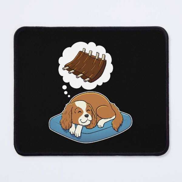 Item preview, Cavalier King Charles Spaniel dreaming about Barbecue Ribs designed and sold by DoggieDelights.