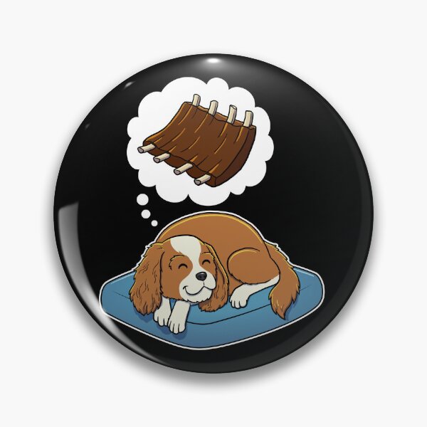 Artikelvorschau, Cavalier King Charles Spaniel dreaming about Barbecue Ribs entworfen und verkauft von DoggieDelights.