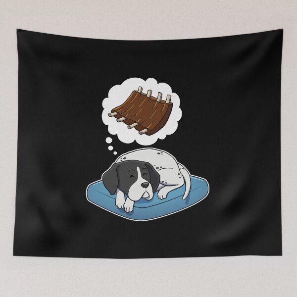 Item preview, English Pointer dreaming about Barbecue Ribs designed and sold by DoggieDelights.