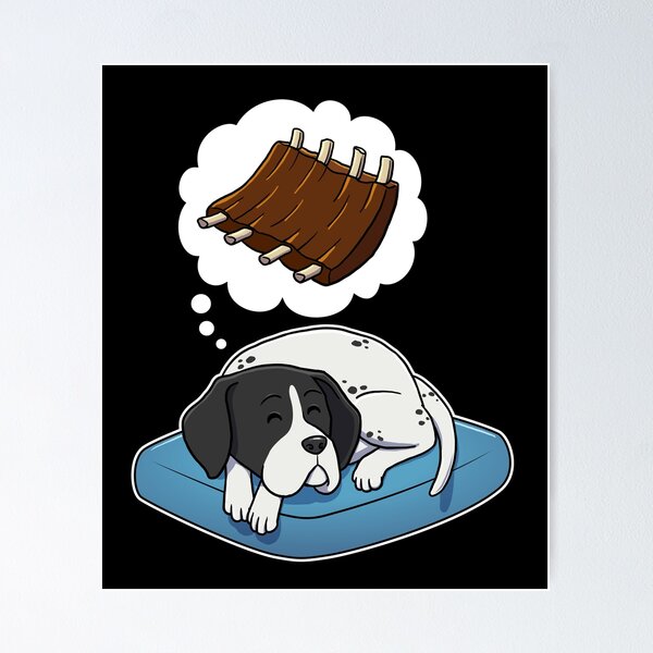 Item preview, English Pointer dreaming about Barbecue Ribs designed and sold by DoggieDelights.