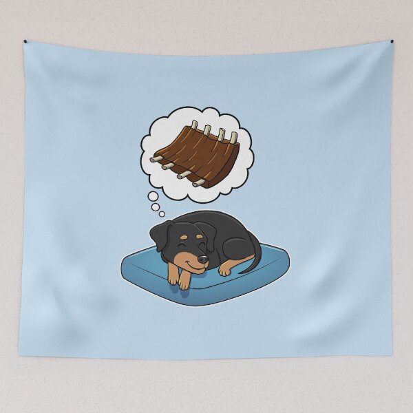Item preview, Miniature Pinscher dreaming about Barbecue Ribs designed and sold by DoggieDelights.