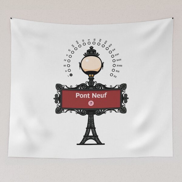 Item preview, Paris France Metro Sign Eiffel Tower - Pont Neuf designed and sold by ClickForMore.
